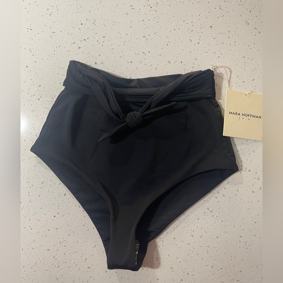 Mara Hoffman UPF 50+ High-Waist Bikini Bottom Black XS, L - Picture 2 of 6